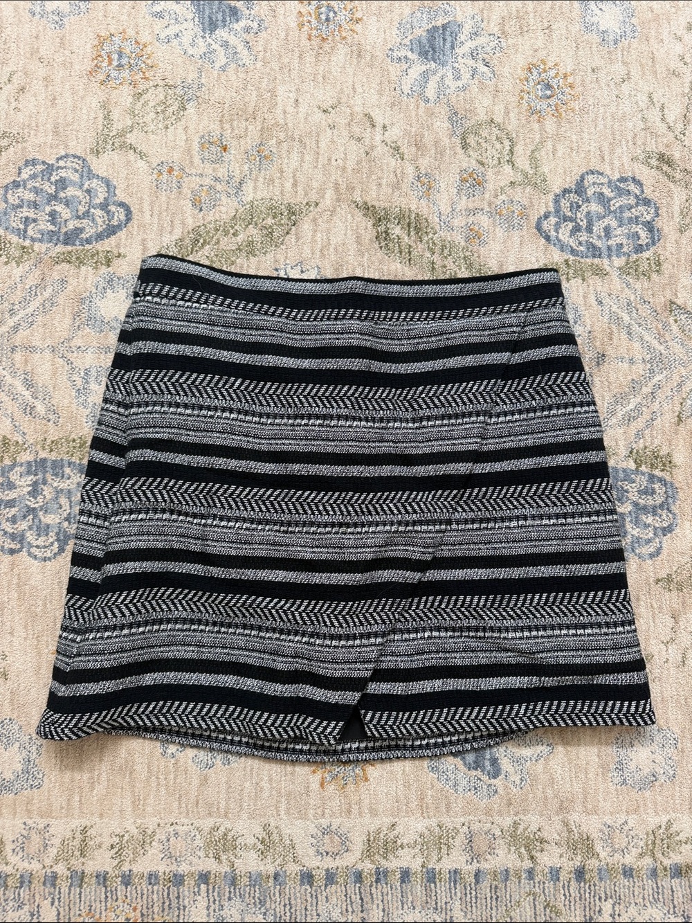J. Crew Black and White Striped Knit Skirt